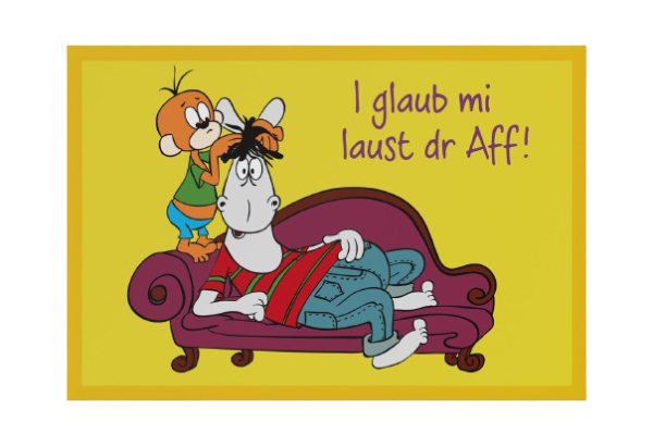 Postkarte &quot;I glaub mi laust dr Aff!&quot;